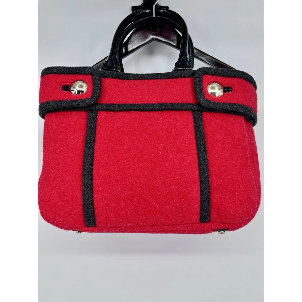 KATE SPADE CHESTNUT HILL‎ GERANIUM RED ALDA QUINN WOOL SATCHEL TOTE Valentines